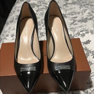 Coach Black Leather Heels